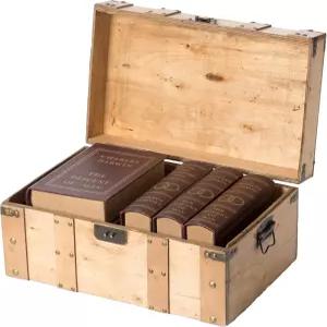 손잡이가 있는 빈티크와이즈 내추럴 나무 스타일 트렁크 소형