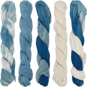 프리블로스 5개 실 사시코 키트 110야드*5가지 색상 천연 식물 염색 면 자수 일본 퀼팅 및 공급품