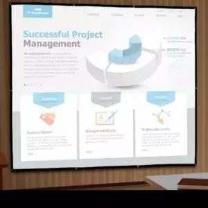 스크린 빔프로젝터 이동형 회의 영화감상 프로젝터스크린 (240x180cm) DP52315