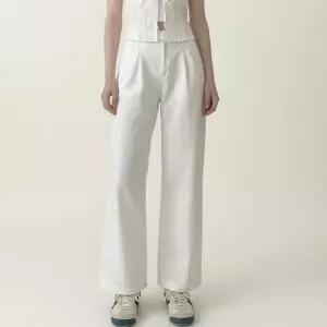 [NS홈쇼핑]2단기장 투핀턱 와이드 팬츠 코튼 면바지 키작녀 데일리 필수템 가성비..