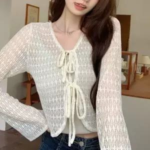 [NS홈쇼핑]시스루 펀칭 스트링 가디건 얇은 여름 해변 외투 데일리 필수템 가성비..