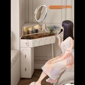 모서리 테이블 서랍장 일체형 인테리어 화장대접이식 학생용 실목 화이트 전동책상 디자인