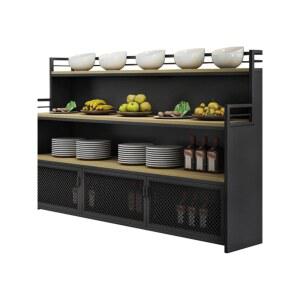 2단 Bowl 보관 또는 연마된 다이닝 진열할 쟁반 진열 위커 둥근 테이블 식기