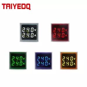 검침기 검전기 사각형 LED 디지털 전압계 전류계 AC20-500V 0-100A 110V 220V 전압 전류 계량기 앰프 테스