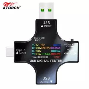 검침기 검전기 USB 테스터 DC Type-C PD 디지털 전압계 암세트 전압 전류 모니터 전류계 기 보조베터리 충