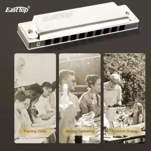 EASTTOP 하모니카 C 키 - Easttop 10홀 케이스 스틸 자리 첫 번째 악기