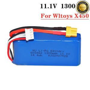 3s 리포 배터리 11.1V 1300mAh XK X450 FPV RC 드론 예비 부품 충전식 XT30 Wltoys