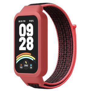 교체 손목 밴드 벨트 나일론 루프 스트랩 및 범퍼 케이스 커버, 샤오미 스마트 밴드 9 액티브 레드미 밴드