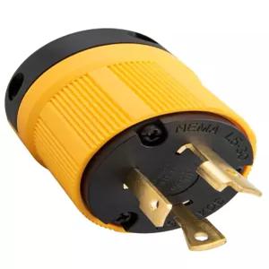 메카모 30A 125V NEMA L530P 발전기 헤비 RV 플러그 2극 3개의 UL 남성 목록 잠금 3선 접지 해상 커넥터