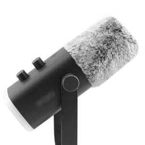 피파인 AM8 마이크용 LEFXMOHY 윈드스크린, 회색 퍼리 윈드 머프 팝 필터