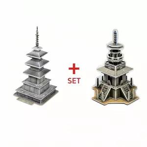 입체퍼즐 다보탑 석가탑 세트 블록 퍼즐 탑 조각 조립 게임 조각상 층탑 미니어처 창의력