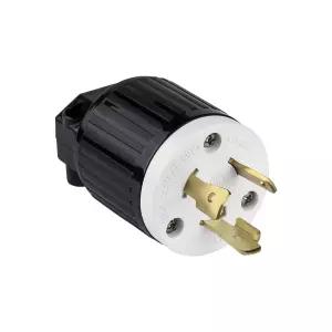 에너라이트 NEMA L520P 발전기용 잠금 플러그 2극 66401BK 남성 UL 커넥터 20암페어 125볼트 접지 트위스트