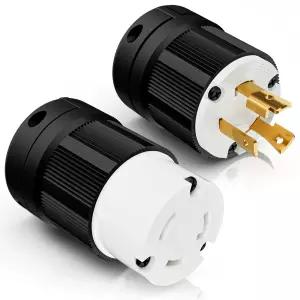 NEMA L530P 잠금 플러그 및 L530R 발전기 30암페어 등급 중장비 트위스트 접지 남성 산업 3와이어 어댑터