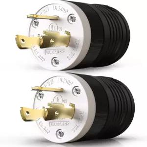 ELEGRP NEMA L530P 잠금 플러그 발전기 트위스트 중장비 125V 3선 30암페어 2극 목록2팩 접지 UL