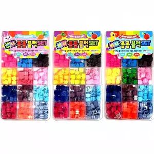 미니 폼폼 블럭 세트 6개 소형 장식 큐브 블록 가젯 컬러 조각 플레이 모형