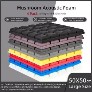 방음스펀지 패드 흡음재 방진 어쿠스틱 폼 소음 차단 스튜디오 녹음실 에코 제거 패널 패턴 4팩 50x50x5cm