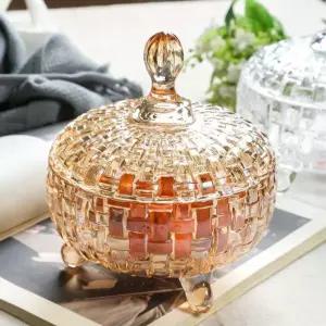 유리 상자 케이크 유리돔 덮개 투명 트레이 과일 접시