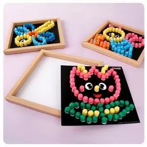 미니 플레이콘 액자 만들기 5인용 소형 조형 물 프레임 제작 미니어처 아트 블록 키트