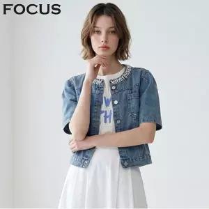 [포커스] 진주 포인트 퍼프 데님 자켓_VF6M1JK1131