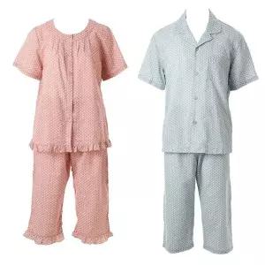갤러리아 커플]와코루 시원한 면레이온 안개꽃나염 여름파자마[WPA7181M WPA718