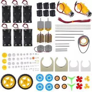 DC 모터 키트 미니 전기 취미 프로펠러 스위치 TT 홀더 플라스틱 로커 기어 배터리 6종 보트 82PCS 샤프트