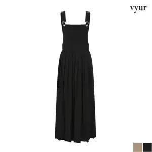 [뷰어] 멜빵 오버롤 플리츠 롱 원피스 (ZSOPO202)