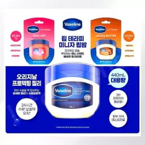 바세린 오리지널 프로텍팅 젤리 440ml 세트 (립테라피7g x 2입 추가구성) 립밤