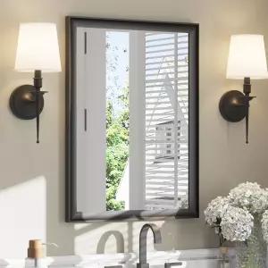 22x30인치 이상 싱크대용 USHOWER 블랙 욕실 거울 벽 침실 거실 현관 농가 방청 HD 강화 유리 가로/세로용