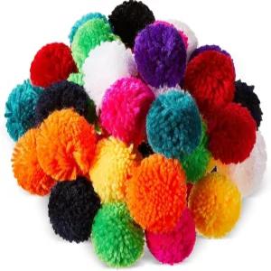 젬스크림 100개 2인치 대형 원사 폼폼 공예 아크릴 볼 퍼지 DIY 모자 발렌타인 데이 수제 예술 장식 홈