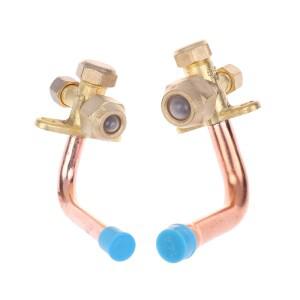 직선형 90도 엘보 14인치 38인치 외경 구리 튜브 3방향 앵글 스톱 밸브 피팅 에어컨용