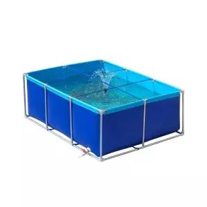 두꺼운 캔버스 양식용 방수 스텐프레임 접이식 어항풀장