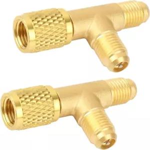 퀵 커플러 액세스 티 R22 R12 어댑터 14인치 게이지 에어컨 매니폴드 냉매 R134 SAE 딥 2개 부품용 코어