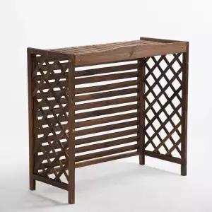 우드 에어컨 실외기 발코니 보호 원목 나무 덮개 햇빛가리개