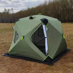 겨울 빙어텐트 누빔 돔형 육각 낚시텐트 캠핑 방한 원터치 아이스피싱 보온 텐트