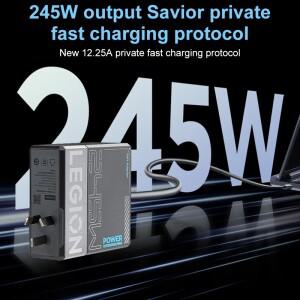 레노버 초고속 충전기 휴대용 노트북 충전기 레노버 리전 245W Gan 전원 어댑터 범용 컴퓨터 충전기 C타입