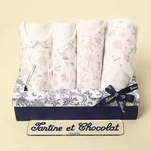 [롯데백화점]타티네쇼콜라 (출산백일선물4종세트)이솝에어배냇가운+상하복+속싸개+우주복TNPRNG011I