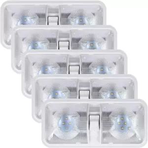 KONPWAY 12볼트 LED RV 조명 ONOFF 8W 5팩 캠핑카 보트용 스위치 일광 실내 600LM 포함 트레일러 6500K 밴