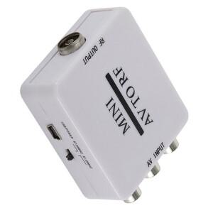 미니 HD 비디오 컨버터 RCA/컴포지트를 AV RF/동축로 변환하는 AV to RF 어댑터 AV 2 RF 변환기