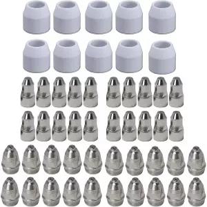 플라스마곤 플라즈마 커터 소모품 50PCS P80 비터치 절단 노즐 토치 전극 컵 건 팁 아크 액세서리 파일럿