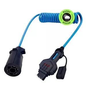 TREGEN 47102 8피트 7방향 RV 블레이드 차량 측면에서 4방향 플랫 트레일러 배선 어댑터 확장 하네스(LED