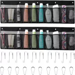 ALYER 2팩 RV 메쉬 신발 보관 베드사이드 액세서리블랙용 캐디 달린 간식 장난감 10개가 와이드 포켓