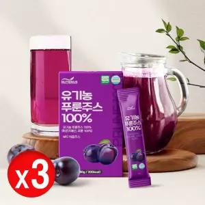 푸룬주스 유기농 100% 푸룬즙 스틱 변비 임산부 주스 효과 3박스