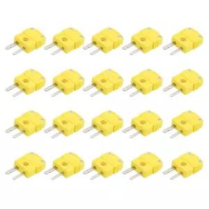 열전대 센서 프로브 옐로우 20pcs용 MECCANIITY 어댑터 와이어 220°C428°F 고온 커넥터 K형 플러그 남성