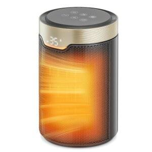 FOHERE 우주 히터, ETL 인증 1500W PTC 휴대용 전기 히터(온도 조절기, 24시간 타이머, 메모리 기능, 터치 디스플레이, 5가지 모드, 빠른 난방, 사무실 침실용 조용한 안전 난방 기능 포함)