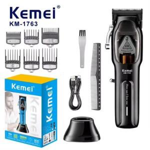 Kemei Barber 고속 모터 9000 RPM 전기 머리 충전식 헤어 트리머 baseKM-1763