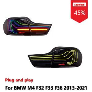 BMW 호환 M4 F32 F33 F36 2013-용 씨위오린 차량용 LED 테일 라이트 어셈블리 RGB 안개등 DRL 브레이크 방