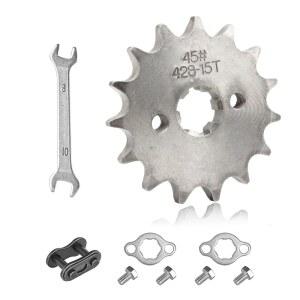 Bccxzm 428 15T 17mm 모터사이클 프론트 엔진 스프로킷 50cc 70cc 110cc 125cc 140cc 160cc 혼다 타오 로케타 쿨스터 선 리판 중국 ATV 쿼드 더트 바이크