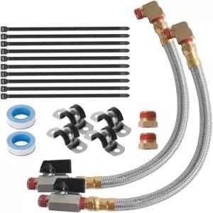 공기 압축기용 확장 탱크 배수 밸브 38인치 압축기 NPT 어댑터 키트 14인치 테이프 조립 10인치 2팩 황동