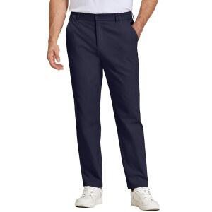 쿠판디 남성 캐주얼 치노스 팬츠 릴렉스 핏 엘라스틱 허리 카키 스트레치 드레스 슬랙스 포켓 포함