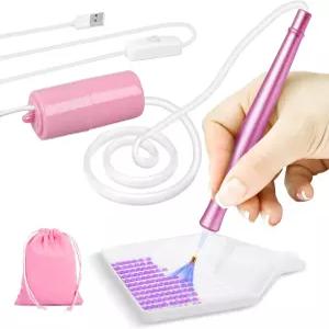 진공 펌프가 장착된 전기 다이아몬드 페인팅 액세서리 필요 페인트 없음 도구 펜 보관 아트 트레이가